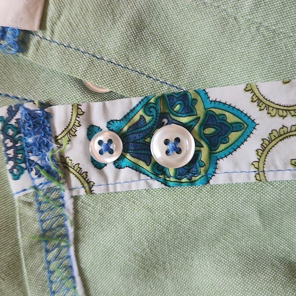 Georg Roth Los Angeles green button down shirt, size medium - Picture 9 of 12